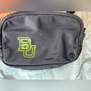 lululemon athletica Black Belt Bag with Green and Yellow BULogo( Baylor )